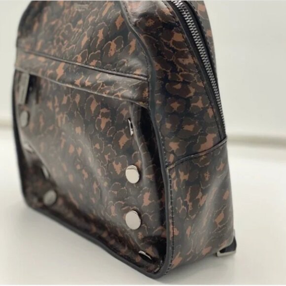 Hammitt Shane Medium Black/Leopard Leather Backpack - Picture 9 of 13